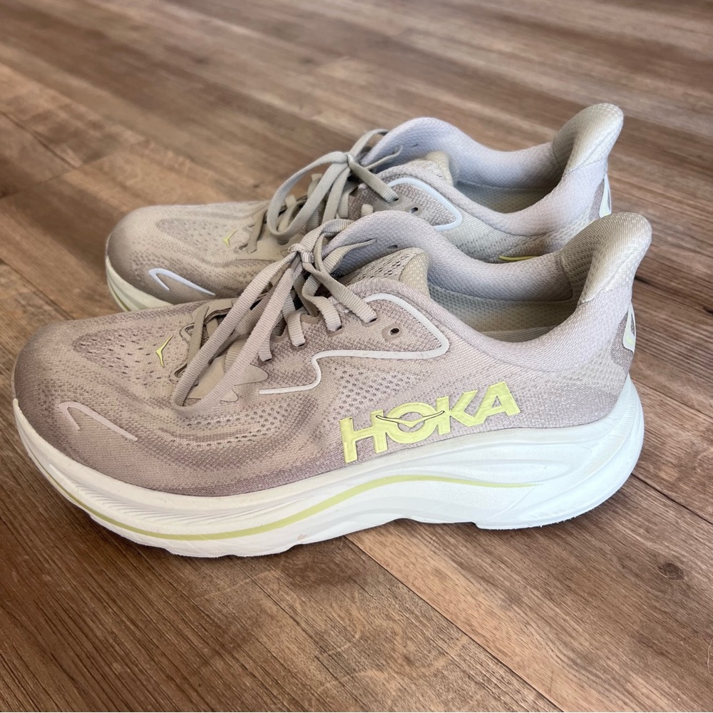 Hoka Clifton 10 Sneakers Raw Linen Stone - Picture 8 of 13